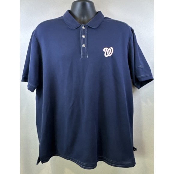 Tommy Bahama Blue Washington Nationals Baseball Polo Blue Size Large - Picture 2 of 4